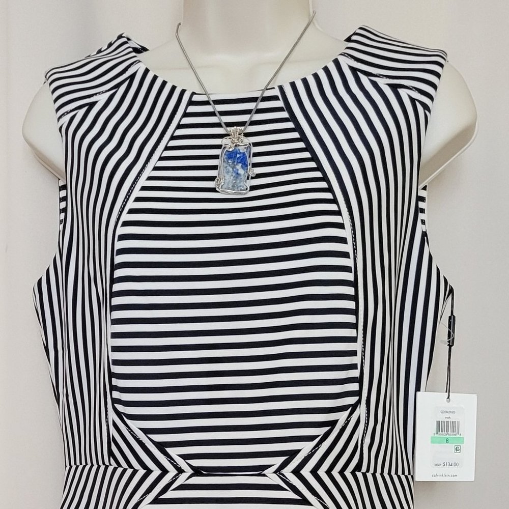Calvin Klein Black and White Stripe Dress